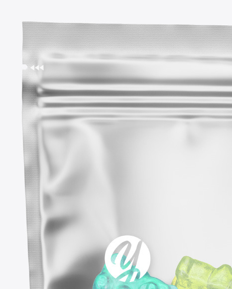 Frosted Stand up Pouch with Gummies Mockup PSD #1