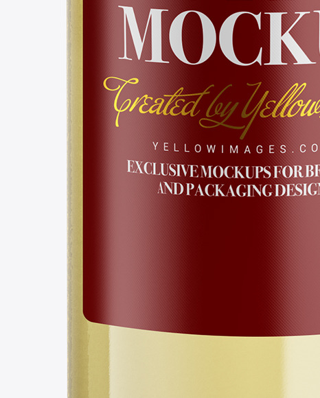 Clear Glass White Wine Bottle Mockup PSD #7