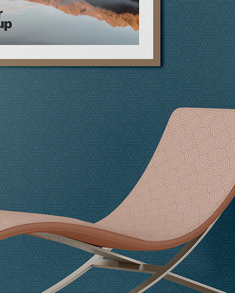 Photo Frame on the Wall Mockup PSD #1