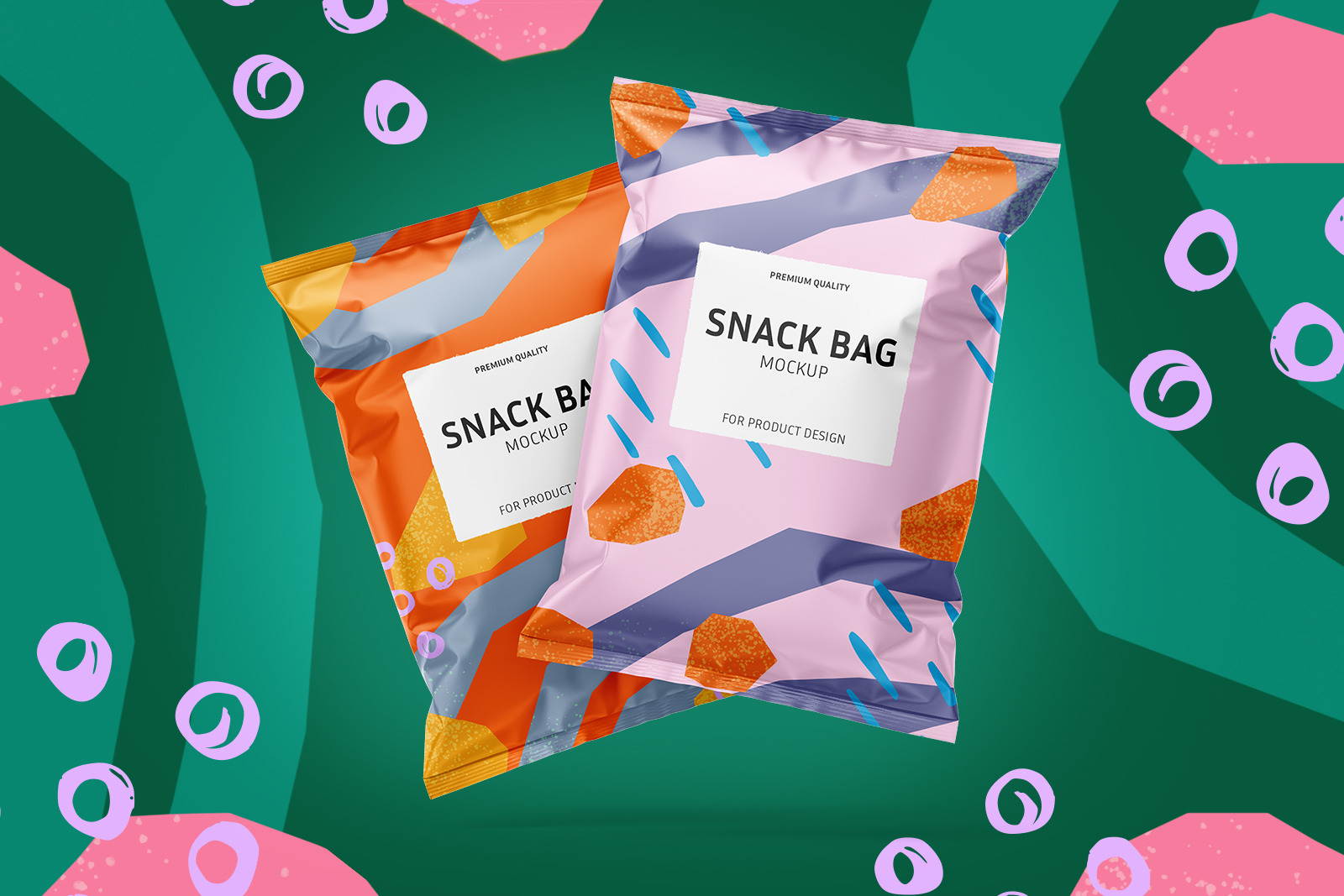 Download Snack Bag Mockup Set In Packaging Mockups On Yellow Images Creative Store