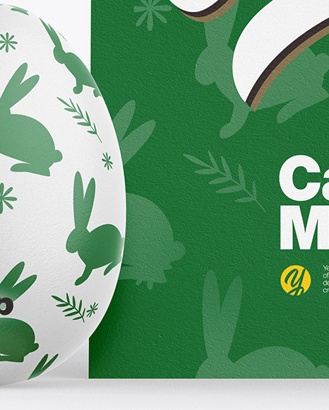 Card w  Two Textured Eggs Mockup PSD #6