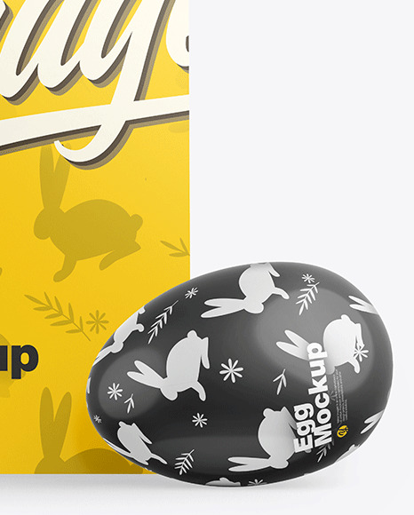 Card w  Two Glossy Eggs Mockup PSD #1