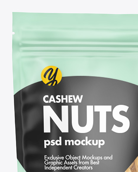 Download Frosted Plastic Pouch W Cashew Nuts Mockup In Pouch Mockups On Yellow Images Object Mockups