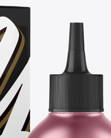 Metallic Bottle w  Box Mockup PSD #2