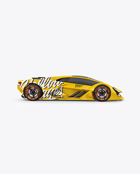 Super Car Mockup - Side View