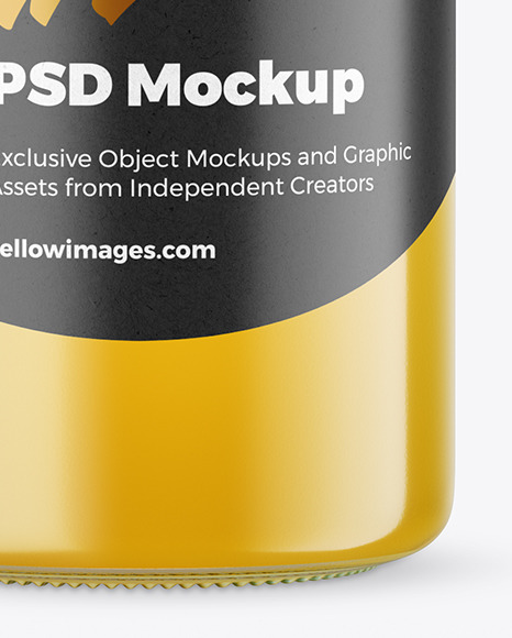 Clear Glass Honey Jar Mockup PSD #1