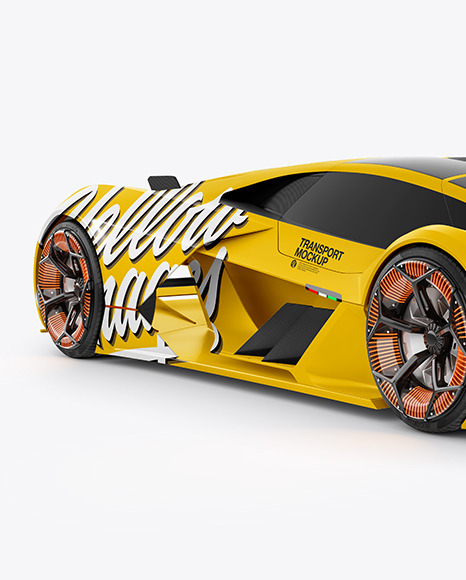 Super Car Mockup   Half Side View PSD #2