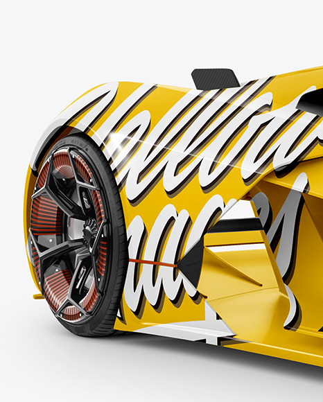 Super Car Mockup   Half Side View PSD #1