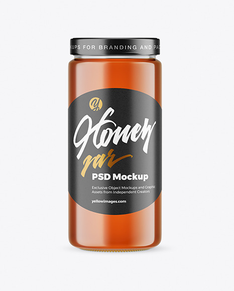 Clear Glass Honey Jar Mockup