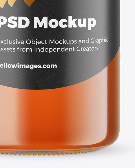 Clear Glass Honey Jar Mockup PSD #1
