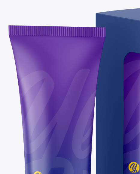 Matte Cosmetic Tube w  Box Mockup PSD #2