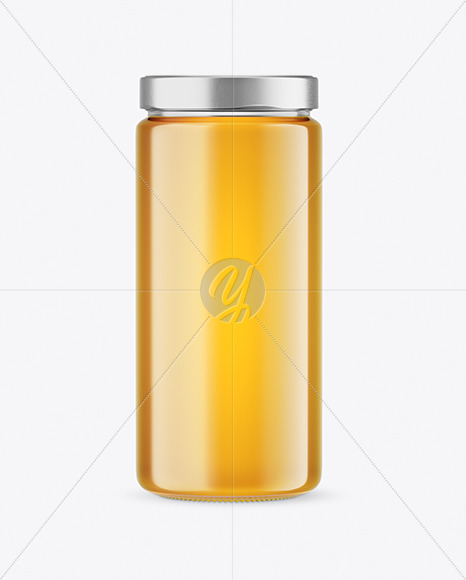 Clear Glass Honey Jar Mockup PSD #3