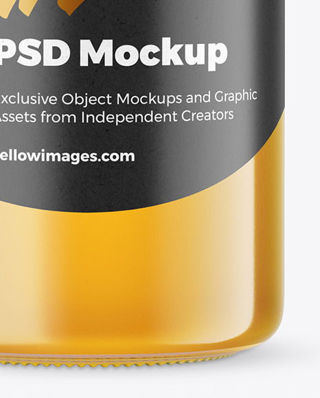 Clear Glass Honey Jar Mockup PSD #1