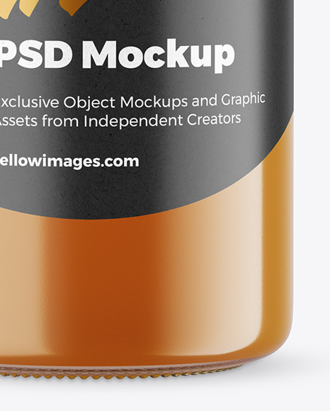 Clear Glass Raw Honey Jar Mockup PSD #1