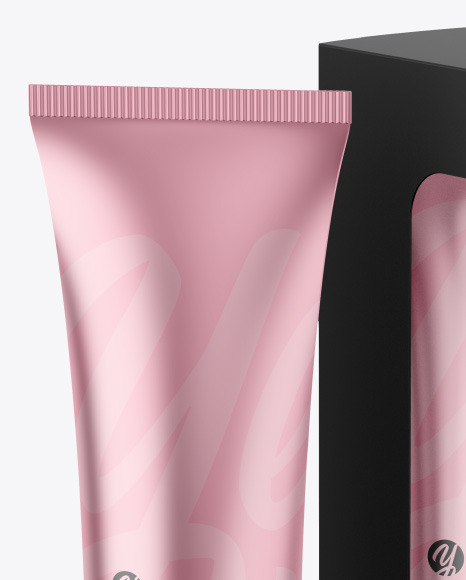 Metallic Cosmetic Tube w  Box Mockup PSD #2