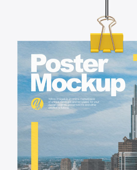 Textured A4 Poster with Clip Mockup PSD #3