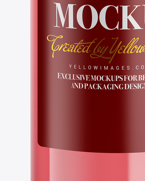 Clear Glass Pink Wine Bottle Mockup PSD #7