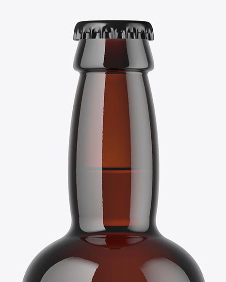 330ml Dark Amber Beer Bottle Mockup PSD #3