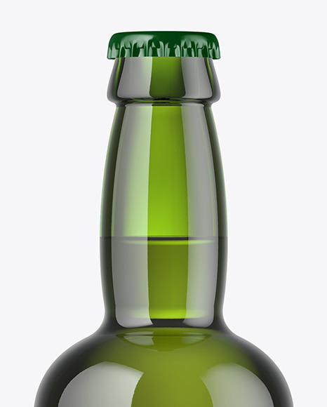 330ml Green Glass Beer Bottle Mockup PSD #3