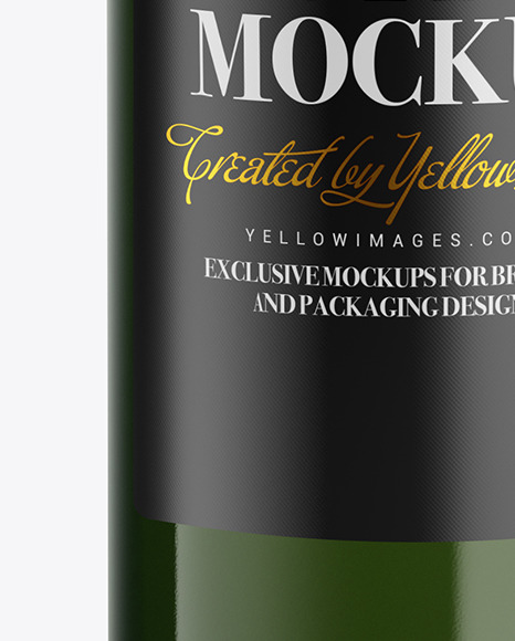 Download Green Glass White Wine Bottle Mockup In Bottle Mockups On Yellow Images Object Mockups