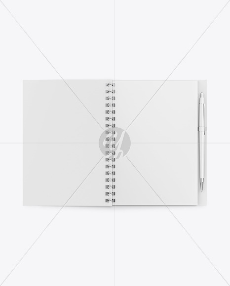 Notebook With Writing Pen Mockup PSD #3