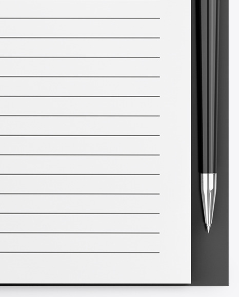 Notebook With Writing Pen Mockup PSD #1