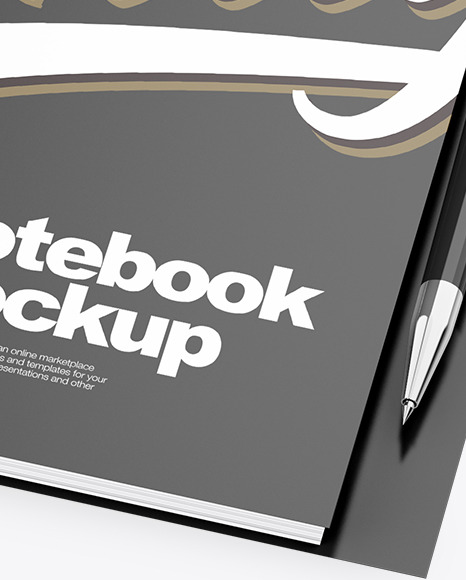 Notebook With Writing Pen Mockup PSD #3