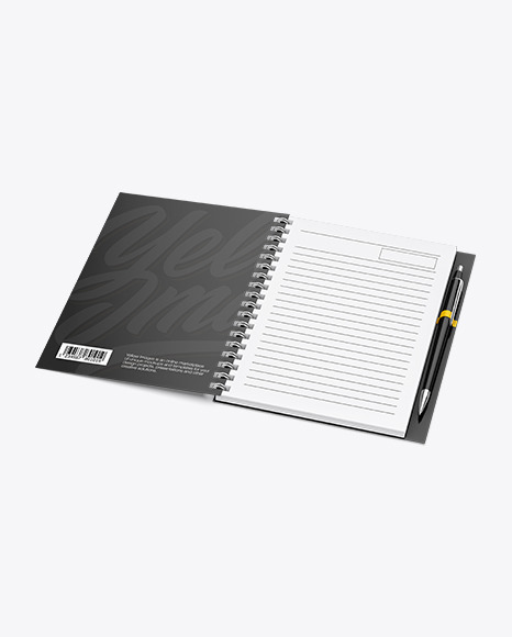 Notebook With Writing Pen Mockup PSD #2