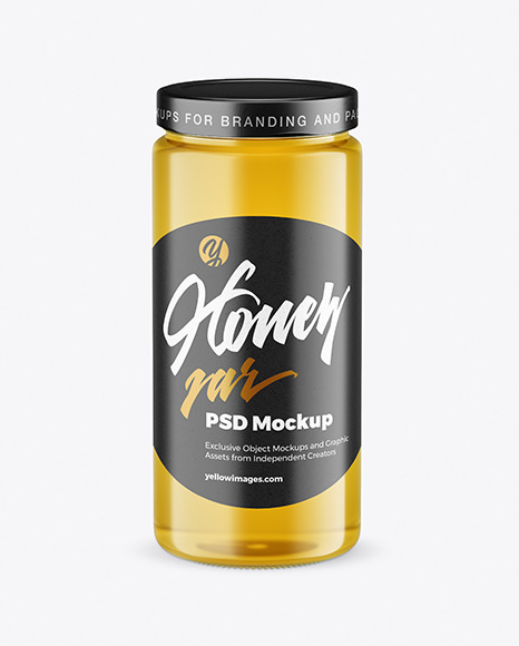 Clear Glass Honey Jar Mockup