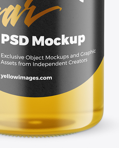 Clear Glass Honey Jar Mockup PSD #1