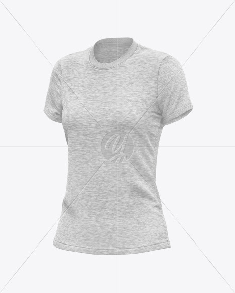 Melange Women S T Shirt Mockup In Apparel Mockups On Yellow Images Object Mockups