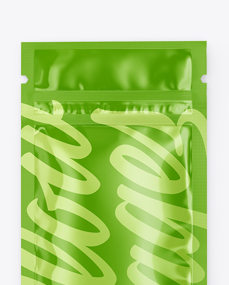 Download Glossy Sachet w/ Zipper Mockup in Sachet Mockups on Yellow Images Object Mockups