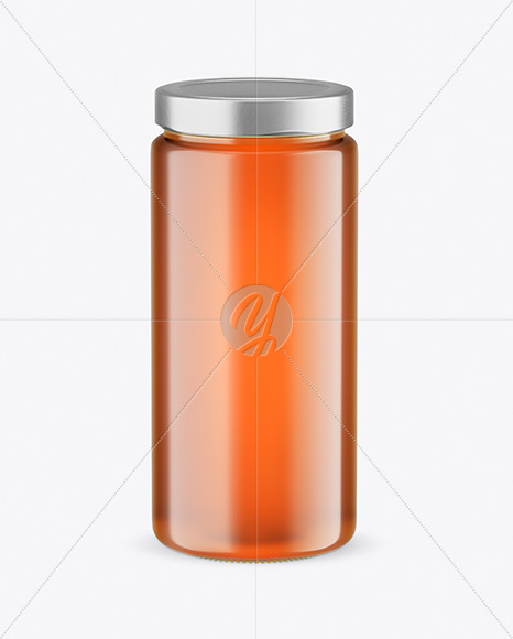 Clear Glass Honey Jar Mockup PSD #3