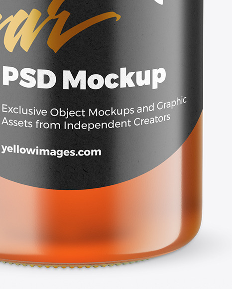 Clear Glass Honey Jar Mockup PSD #1