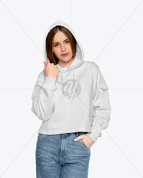 Girl In A Hoodie Mockup In Apparel Mockups On Yellow Images Object Mockups