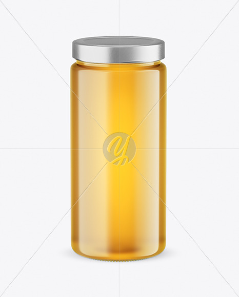 Clear Glass Honey Jar Mockup PSD #3