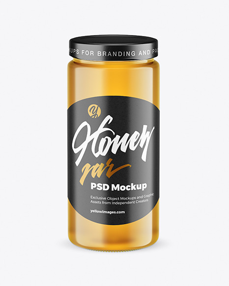 Clear Glass Honey Jar Mockup