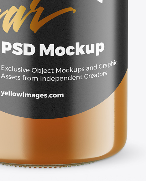 Clear Glass Raw Honey Jar Mockup PSD #1