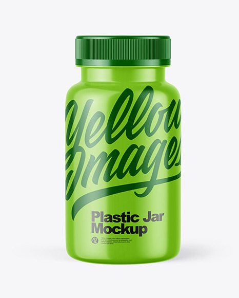 Glossy Plastic Jar Mockup