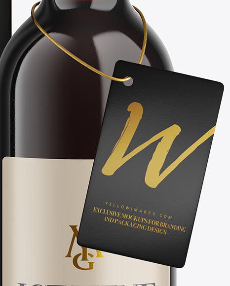 Download Antique Green Glass Red Wine Bottle With Box Mockup In Bottle Mockups On Yellow Images Object Mockups