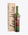 Green Glass White Wine Bottle With Box Mockup