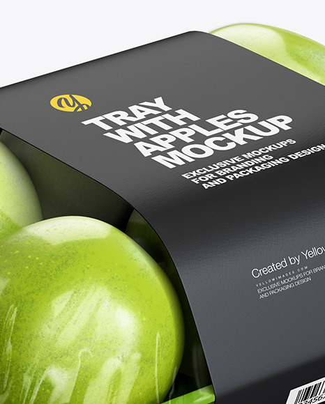 Tray with Green Apples Mockup PSD #6