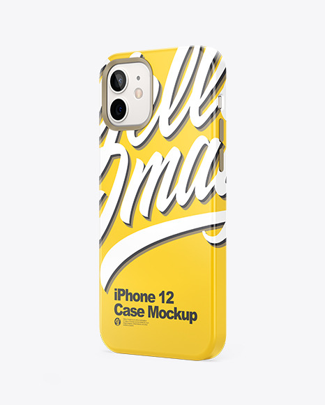 Download Iphone 12 Case Mockup In Device Mockups On Yellow Images Object Mockups