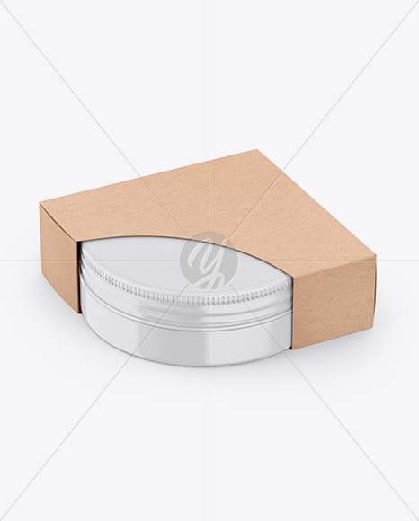 Glossy Jar W  Kraft Box Mockup PSD #1