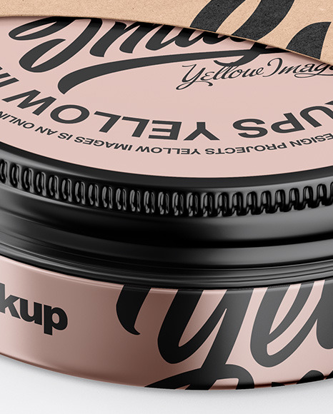 Glossy Metallic Jar W  Kraft Box Mockup PSD #6