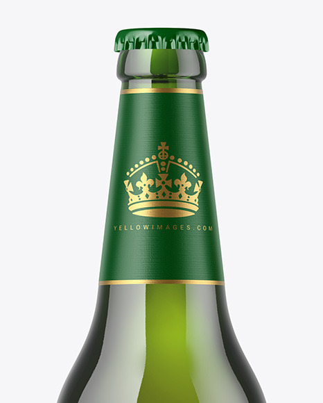 500ml Green Glass Beer Bottle Mockup PSD #3