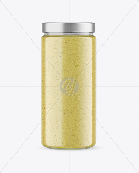 Сlear Glass Jar with Creamy Spread Mockup