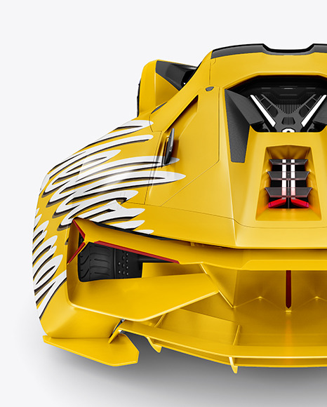 Super Car Mockup - Back View