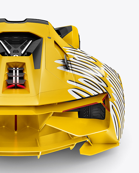 Super Car Mockup   Back View PSD #2