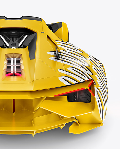 Super Car Mockup   Back View PSD #1